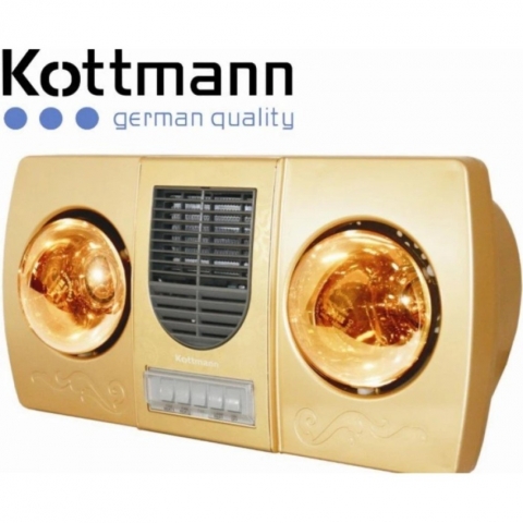 Đèn sưởi Han's - Kottmann 2 bóng - K2B-HW-G quạt thổi gió